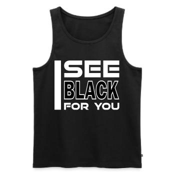 Je vois du noir pour toi - Débardeur bio Premium Homme - noir - Devant - AI Model Male 178 light (178cm)