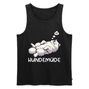 Chien Fatigué Samoyède Propriétaire Samoyède Chien Samoyède - Débardeur bio Premium Homme - noir - Devant - Michal (187cm)