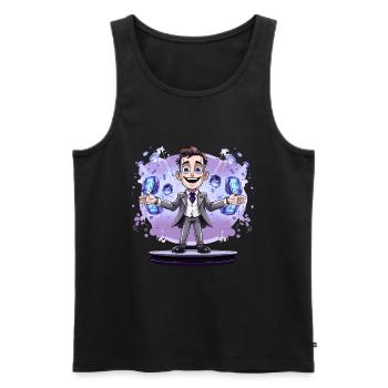 Show magician in suit with energy show - Men's Premium Organic Tank Top - black - Front - Michal (187cm)