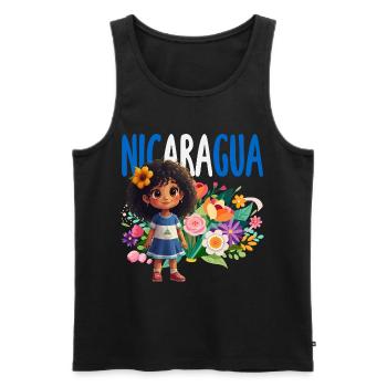Nicaragua Flag Pride & Home - Men's Premium Organic Tank Top - black - Front - Michal (187cm)