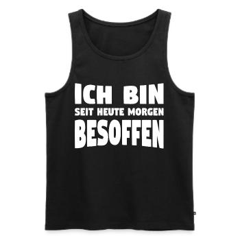 Lustige Sauf Sprüche - Männer Premium Bio Tank Top - Schwarz - Vorne - Michal (187cm)