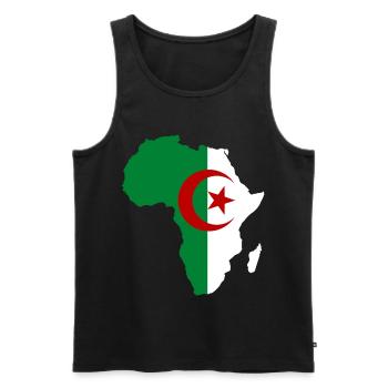 Algerien_Flagge_Afrika - Männer Premium Bio Tank Top - Schwarz - Vorne - Michal (187cm)