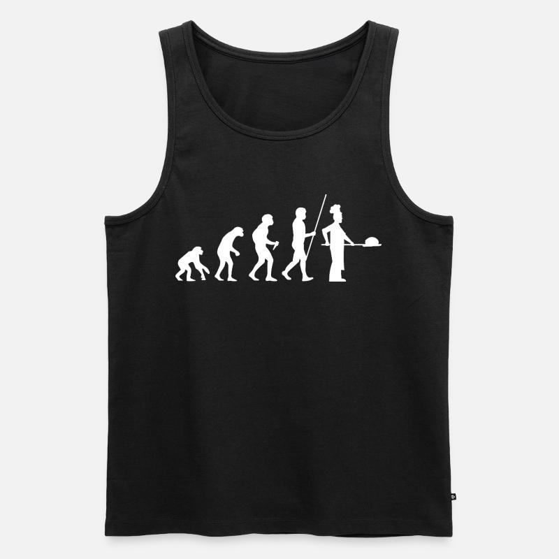 Bäcker Evolution - Männer Premium Bio Tank Top - Schwarz