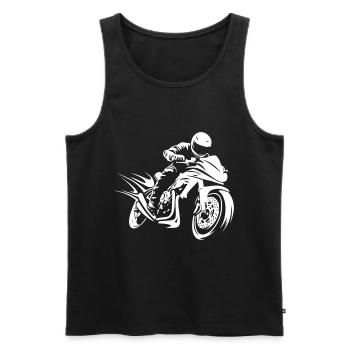 Motorrad Motorradfaher - Männer Premium Bio Tank Top - Schwarz - Vorne - Michal (187cm)