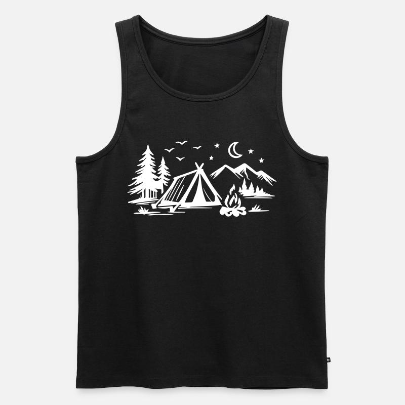 Camping Zelt - Männer Premium Bio Tank Top - Schwarz