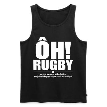 rugby intelligent - Débardeur bio Premium Homme - noir - Devant - Michal (187cm)