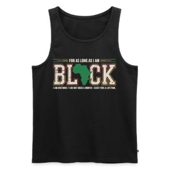 Fierté Afro Black History Month Vintage - Débardeur bio Premium Homme - noir - Devant - Michal (187cm)