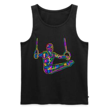 Gymnastique Gymnastique Gymnastique de ring Gymnastique colorée Gymnastique masculine - Débardeur bio Premium Homme - noir - Devant - AI Model Male 178 light (178cm)