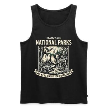 Nationalparks Geisterschutz - Männer Premium Bio Tank Top - Schwarz - Vorne - AI Model Male 178 light (178cm)