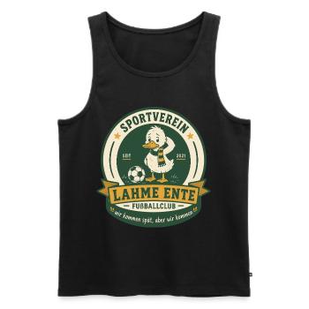 Lahme Ente Fußballclub - Männer Premium Bio Tank Top - Schwarz - Vorne - Michal (187cm)