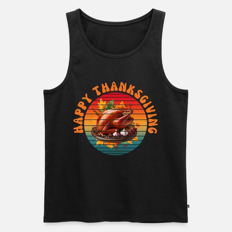 Frohes Thanksgiving - Männer Premium Bio Tank Top - Schwarz