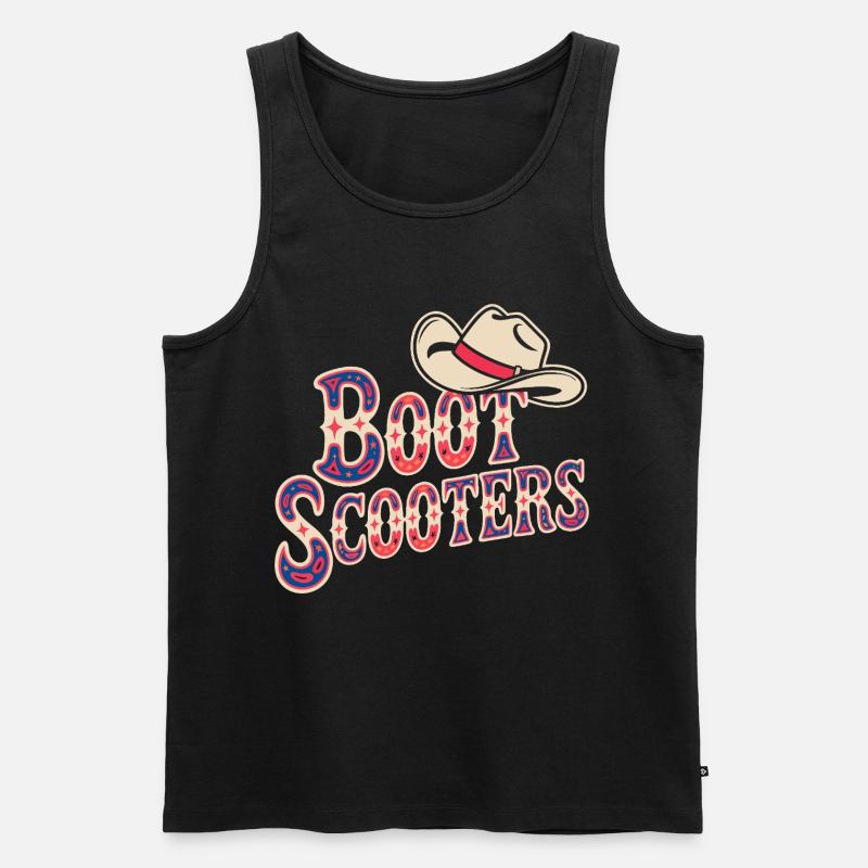 Boot Scooters Western Rodeo - Männer Premium Bio Tank Top - Schwarz