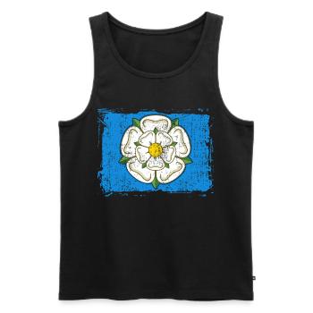 Yorkshire Rose Flag Nord de l’Angleterre Royaume-Uni - Débardeur bio Premium Homme - noir - Devant - AI Model Male 178 light (178cm)