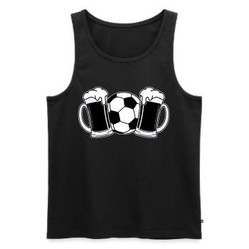 Bière de football - Débardeur bio Premium Homme - noir - Devant - AI Model Male 178 light (178cm)