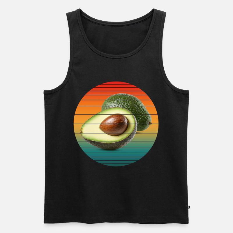 Avocadofrucht - Männer Premium Bio Tank Top - Schwarz