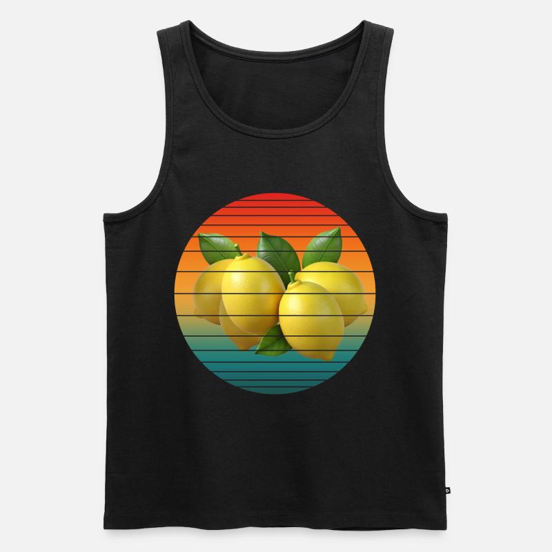 lemon fruit - Men's Premium Organic Tank Top - black