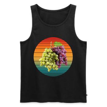 Traubenfrüchte - Männer Premium Bio Tank Top - Schwarz - Vorne - AI Model Male 178 light (178cm)