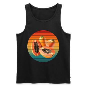 papaya fruit - Men's Premium Organic Tank Top - black - Front - AI Model Male 178 light (178cm)