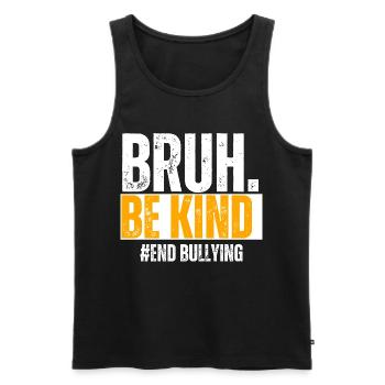 Be Kind Gegen Mobbing - Männer Premium Bio Tank Top - Schwarz - Vorne - AI Model Male 178 light (178cm)