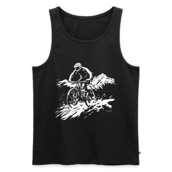 Mountainbike - Männer Premium Bio Tank Top - Schwarz - Vorne - Michal (187cm)