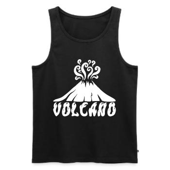 White Volcano - Men's Premium Organic Tank Top - black - Front - AI Model Male 178 light (178cm)