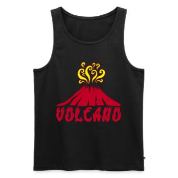 Erupting volcano - Men's Premium Organic Tank Top - black - Front - AI Model Male 178 light (178cm)