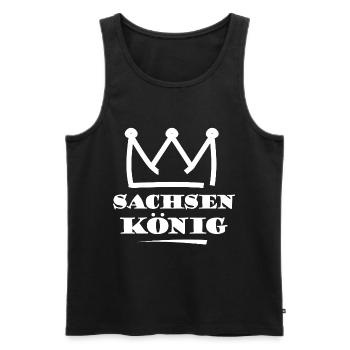 Sachsen König Krone Logo - Männer Premium Bio Tank Top - Schwarz - Vorne - AI Model Male 178 light (178cm)