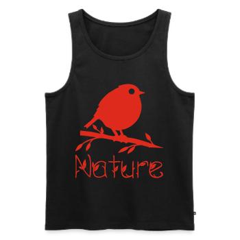Nature Awakens (Red) - Men's Premium Organic Tank Top - black - Front - Michal (187cm)