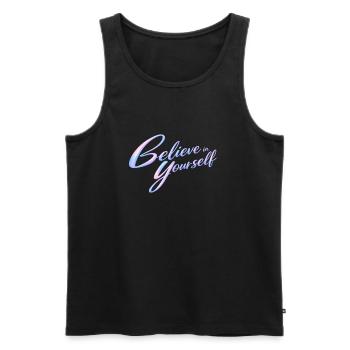 an sich selbst glauben - Männer Premium Bio Tank Top - Schwarz - Vorne - Michal (187cm)