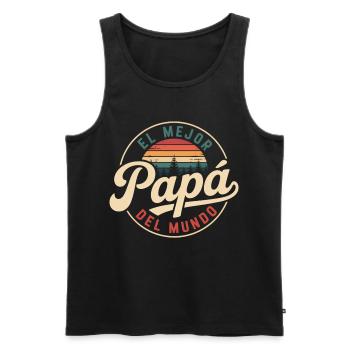 l Mejor Papá del Mundo Vintage Sunset - Männer Premium Bio Tank Top - Schwarz - Vorne - Michal (187cm)