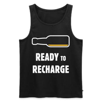Ready To Recharge (Bier / Bierchen / NEG 2C) - Männer Premium Bio Tank Top - Schwarz - Vorne - AI Model Male 178 light (178cm)