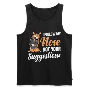  Percheron Outfit I follow my Nose Horse Riding - Männer Premium Bio Tank Top - Schwarz - Vorne - Michal (187cm)
