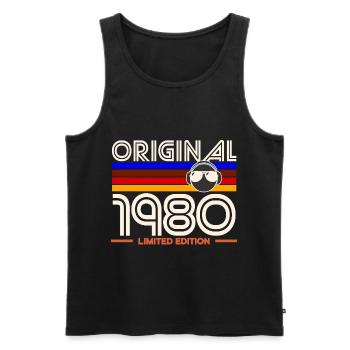 Originale limitierte Ausgabe von 1980 - Männer Premium Bio Tank Top - Schwarz - Vorne - AI Model Male 178 light (178cm)
