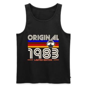 Original 1983 Édition Vintage - Débardeur bio Premium Homme - noir - Devant - Michal (187cm)