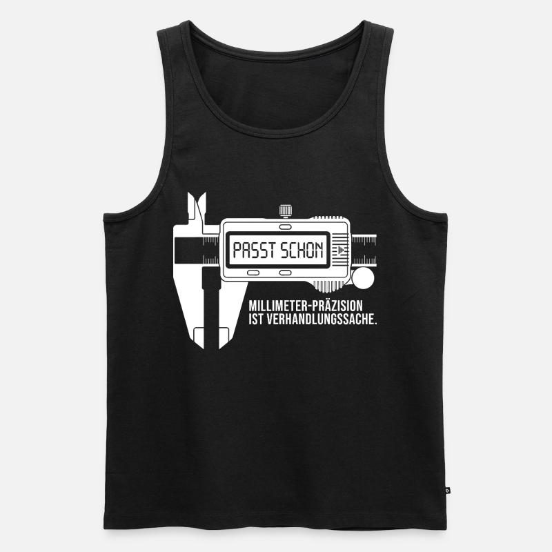 Handwerker Messschieber Millimeter Präzision - Männer Premium Bio Tank Top - Schwarz