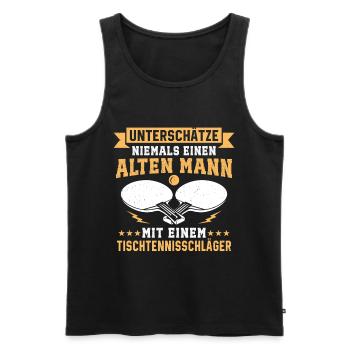  Alten Mann Mit Eine tischtennisschläger  - Männer Premium Bio Tank Top - Schwarz - Vorne - Michal (187cm)