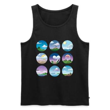 Circular Landscapes Day Night Collection - Men's Premium Organic Tank Top - black - Front - AI Model Male 178 light (178cm)