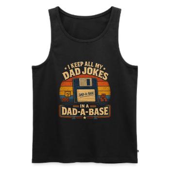 I Keep All My Dad Jokes In A Dad-A-Base – Retro - Men's Premium Organic Tank Top - black - Front - AI Model Male 178 light (178cm)