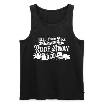 Sell Your Bike She Said – Bicycle Humor Saying - Men's Premium Organic Tank Top - black - Front - AI Model Male 178 light (178cm)