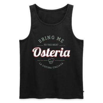 Restaurant Osteria Vintage Italie Rétro Design - Débardeur bio Premium Homme - noir - Devant - AI Model Male 178 light (178cm)