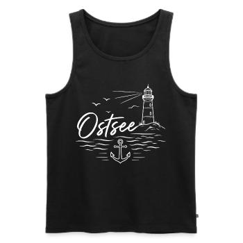 Ostsee - Männer Premium Bio Tank Top - Schwarz - Vorne - Michal (187cm)