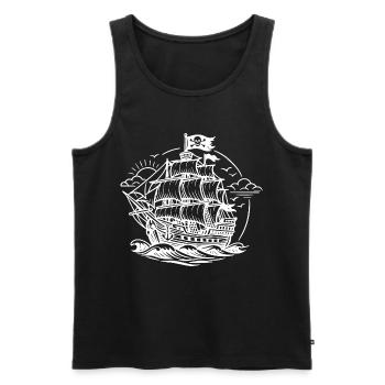Pirate ship - Men's Premium Organic Tank Top - black - Front - AI Model Male 178 light (178cm)