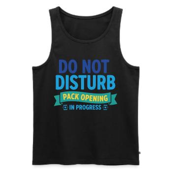 Ne pas interrompre l’ouverture de paquets en cours de trading - Débardeur bio Premium Homme - noir - Devant - AI Model Male 178 light (178cm)