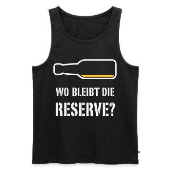 Where is the reserve? (Beer / Beer / NEG 2C) - Men's Premium Organic Tank Top - black - Front - AI Model Male 178 light (178cm)