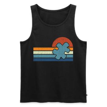 Vintage Autism Sunset - Männer Premium Bio Tank Top - Schwarz - Vorne - AI Model Male 178 light (178cm)