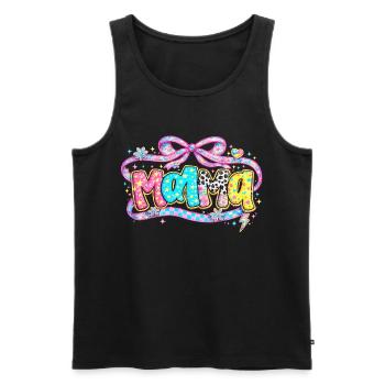 Mom Gift: Retro Mama Visual and Glitter - Men's Premium Organic Tank Top - black - Front - Michal (187cm)
