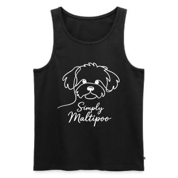 Simply Maltipoo – Minimalistisches Hundedesign - Männer Premium Bio Tank Top - Schwarz - Vorne - Michal (187cm)