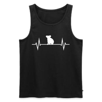 Koala ECG Heartbeat Love - Débardeur bio Premium Homme - noir - Devant - Michal (187cm)