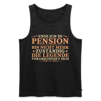 Endlich in Pension - Legende verabschiedet sich - Männer Premium Bio Tank Top - Schwarz - Vorne - Michal (187cm)