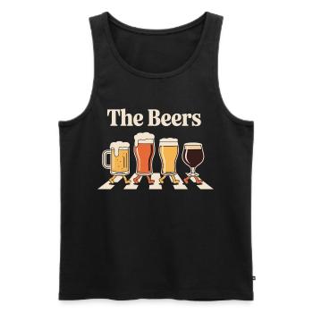 Cadeau de chemise bière avec verres pour les amateurs de pub - Débardeur bio Premium Homme - noir - Devant - Michal (187cm)